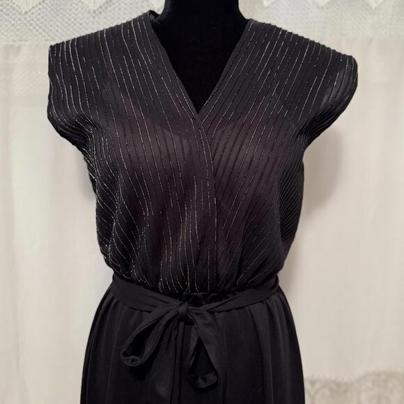 Vintage 70s Sears (The (Fashion Place) Glittering Little Black Dress size M - Picture 3 of 6